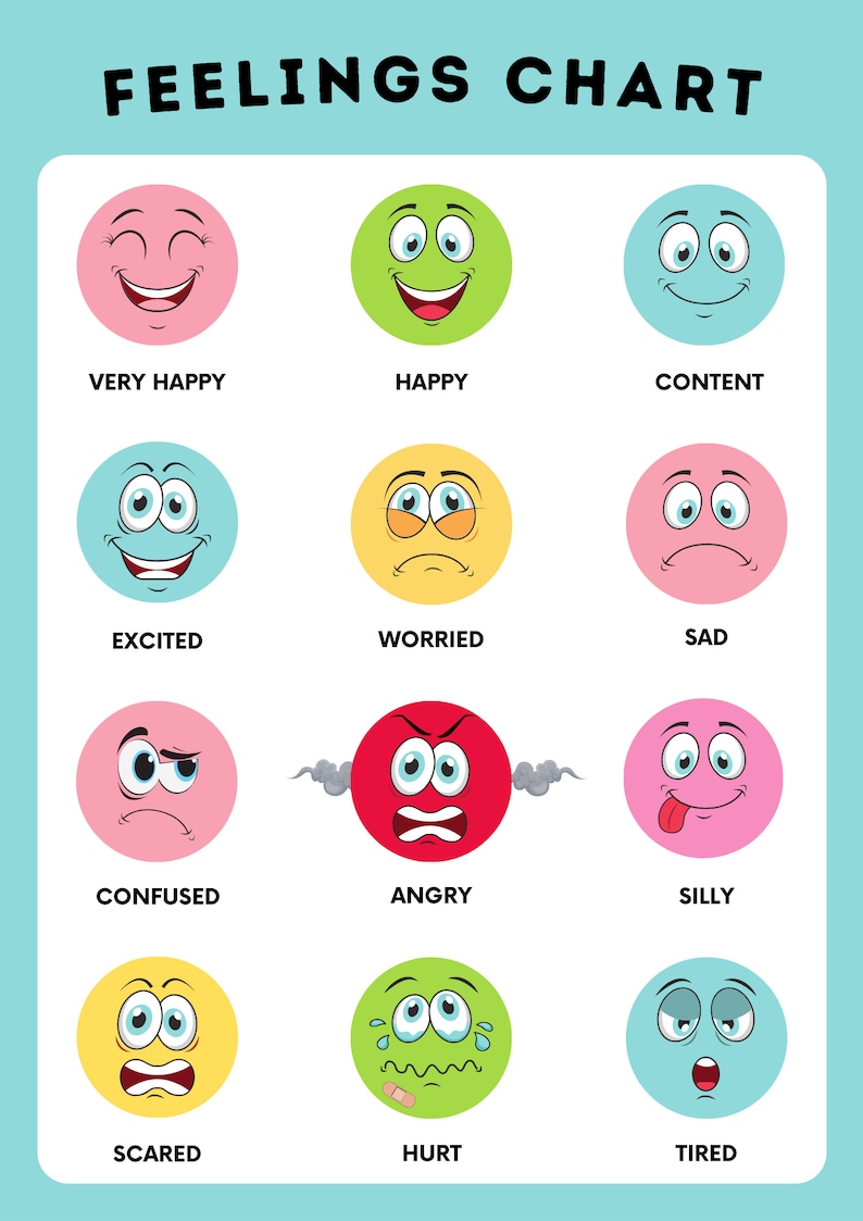 Printable Classroom Feelings Chart Emotion Regulation Chart Autism 