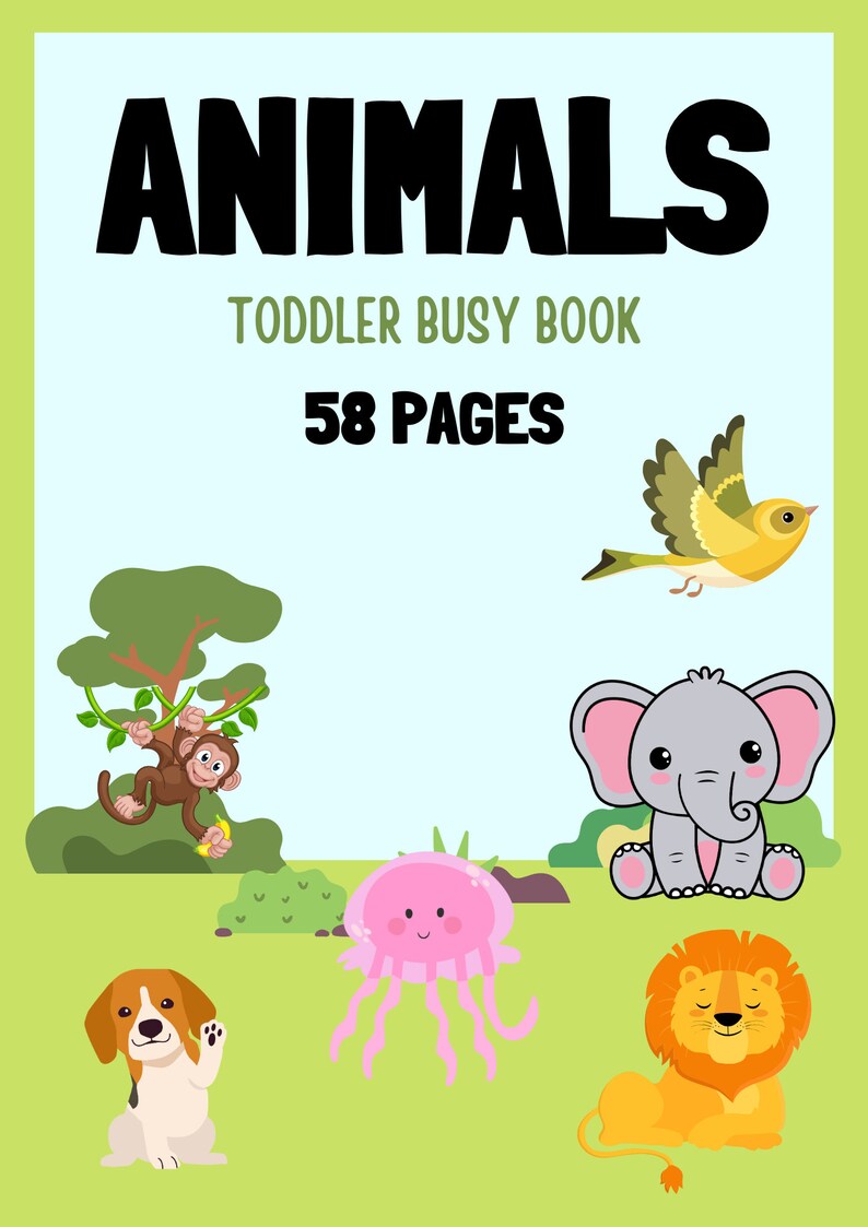 Animal Busy Book Printable Toddler Learning Preschool Activities