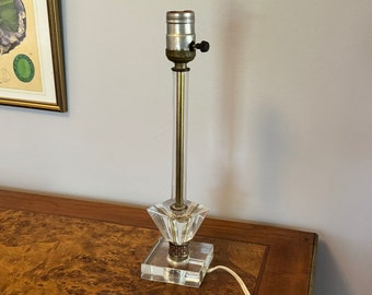 Vintage Art Deco Cut Glass Table Lamp Base No. 4