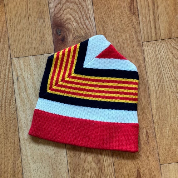 Vintage Mod Knit Striped Ski Hat / Beanie, Classi… - image 2