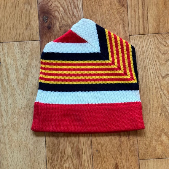 Vintage Mod Knit Striped Ski Hat / Beanie, Classi… - image 1