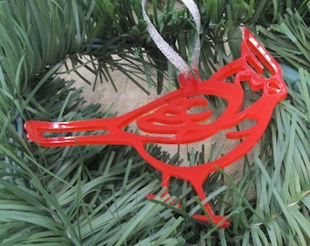 Red Cardinal Christmas Ornament - Cardinal Memorial Gift - Acrylic Memorial Ornament