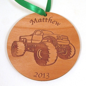 Boy&#39;s Christmas Ornament - Personalized Ornament - Monster Truck, Airplane, Train, Tractor, Transportation Theme