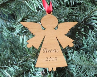 Angel Wooden Christmas Ornament - Personalized Chrsitmas Ornament