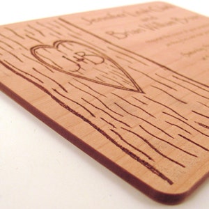 Engraved Wooden Wedding Invitation - Real Wood Invitation