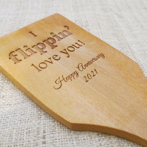 Anniversary Wooden Spatula - Engraved Custom Wooden Spoon - 5th Anniversary Gift