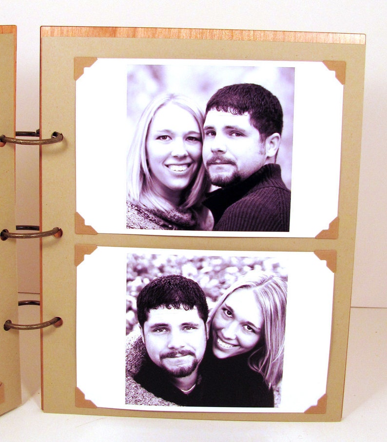 Wooden Wedding Guest Book Photo Album LARGE SIZE Double Heart Design