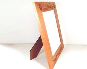 Wooden Dog Picture Frame - Choose Your Size - Custom Engraved