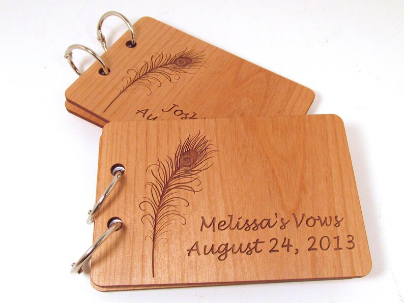 Wooden Vow Books Wedding Books I Do Set of 2 image 1