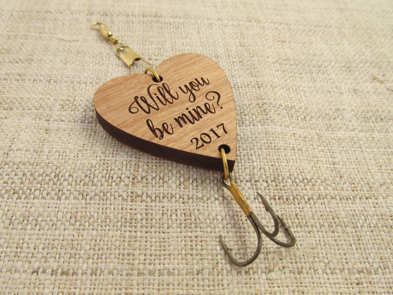 Valentine's Day Fishing Lure Will You Be Mine Valentine's Day Gift Fishing Hook for Husband, Boyfriend, Daddy, Grandpa image 1