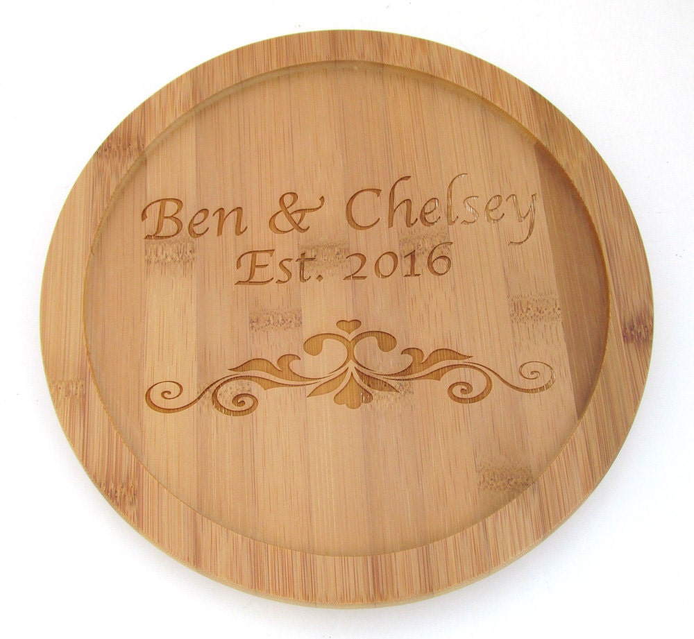 Personalized Lazy Susan Wedding Gift Kitchen Gift Bamboo Etsy