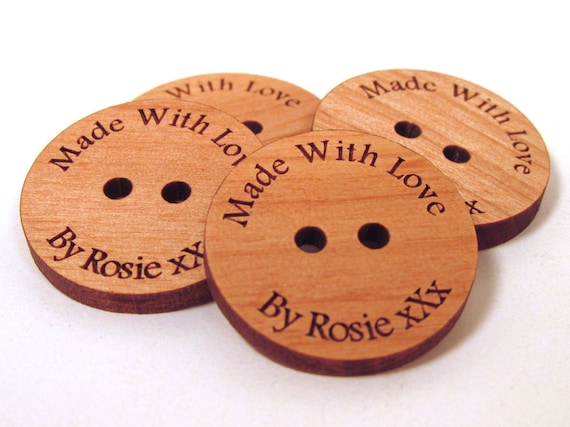 Custom Wooden Buttons Made With Love Set of 10 Buttons Choose Your