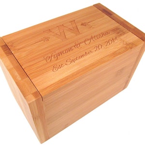 Personalized Recipe Box - Monogram, Names, Date