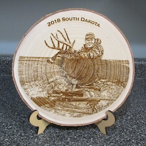 Engraved Photo Log Plaque Sign Wall Hanging - Hunting Photo - Fishing Photo - Hunting Gift