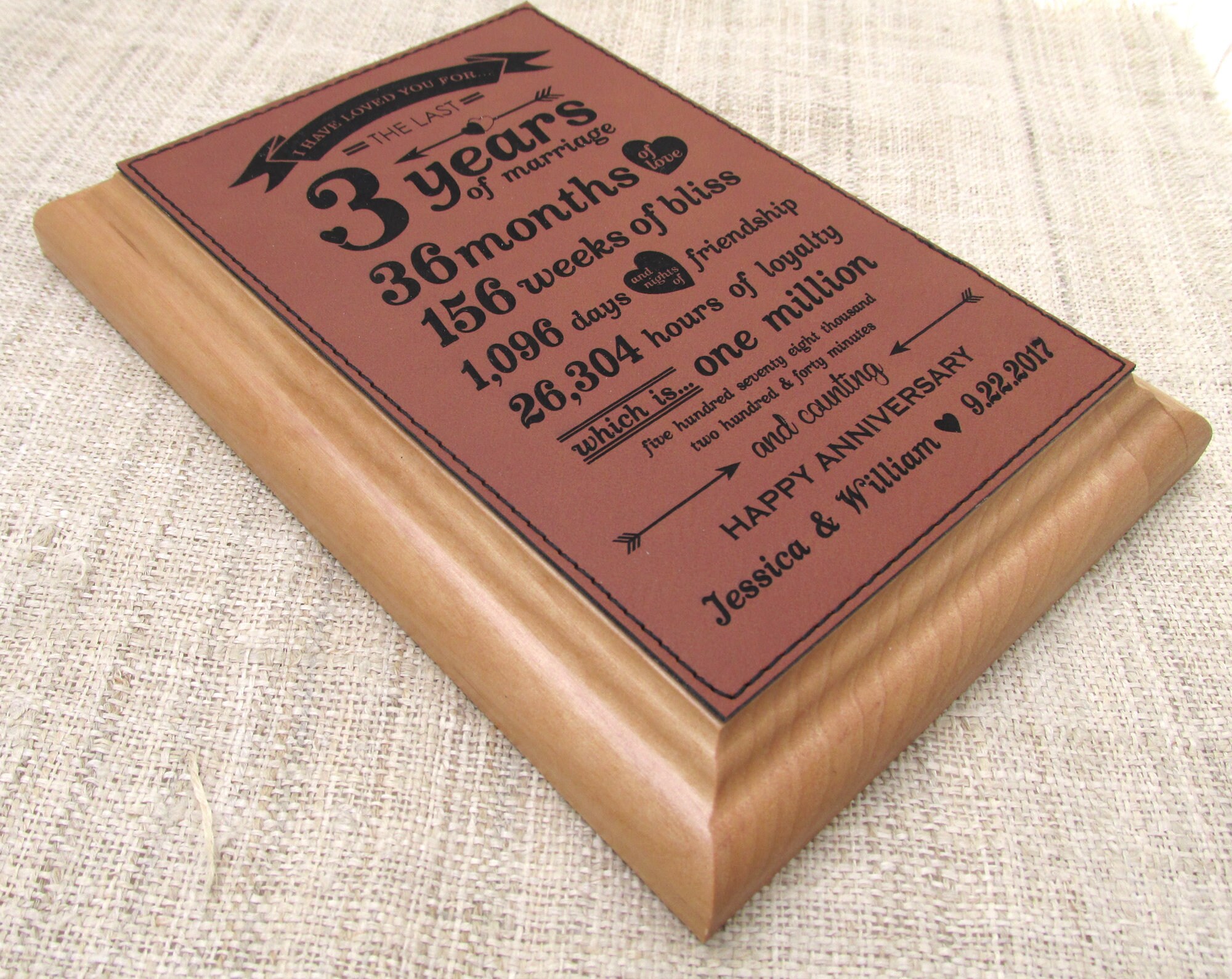 3rd Anniversary Gift - Leather Anniversary Present - Third Wedding