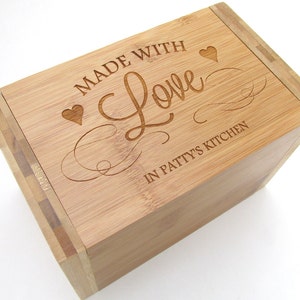 Made With Love Rezeptbox - Personalisierte Bambus Rezeptbox