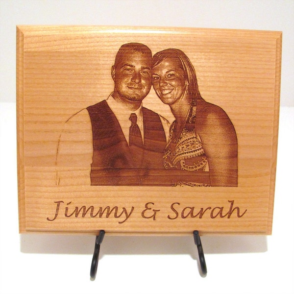 Photo Custom Laser Engraved Wood Plaque Sign - Choose Your Size