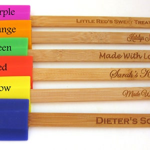 Personalized Engraved Spatula Wood and Silicone Scraper 1 Spatula image 4