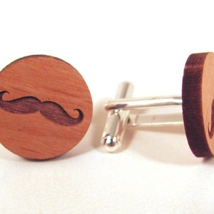 Mustache Wooden Cuff Links image 3