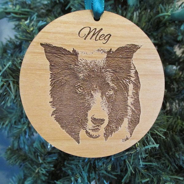 Custom Pet Photo Ornament - Laser Cut Wood Ornament