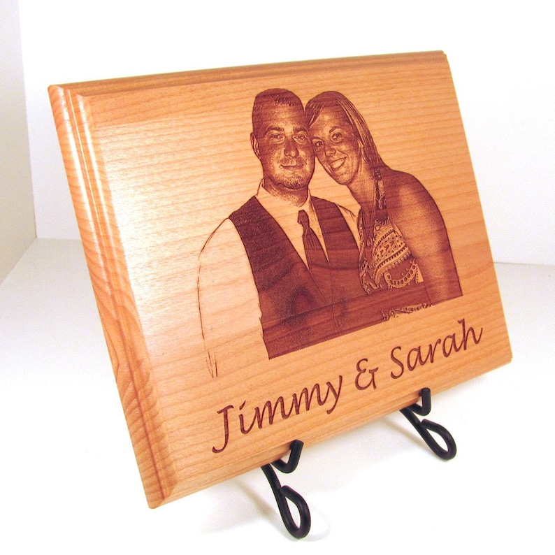 Photo Custom Laser Engraved Wood Plaque Sign Choose Your Size image 2