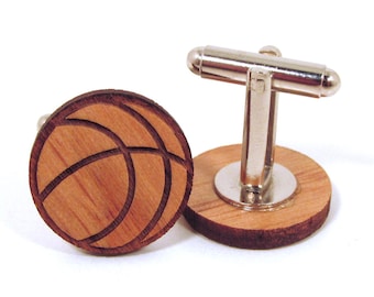 Basketball Wooden Cuff Links