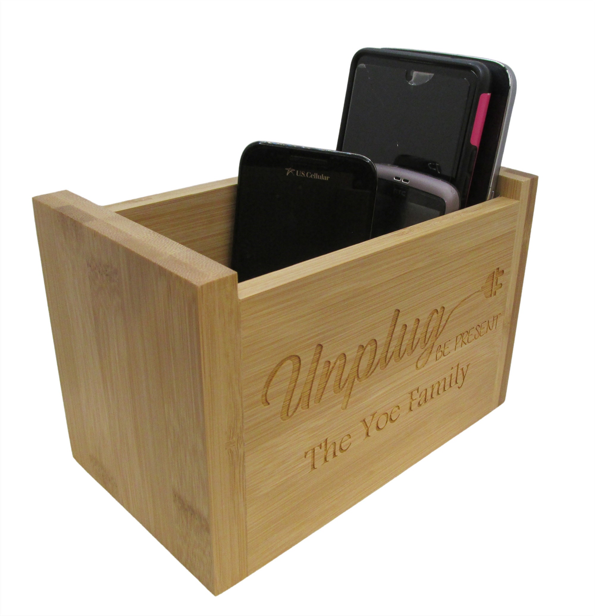 Unplug Family Cell Phone Box - Personalized Cell Phone Box - Be