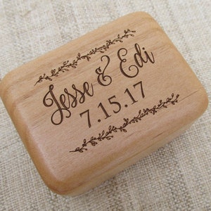 Personalized Wooden Ring Box - Engraved Wood Ring Box - Engagement Ring Box - Wedding Ring Box - Custom Ring Box