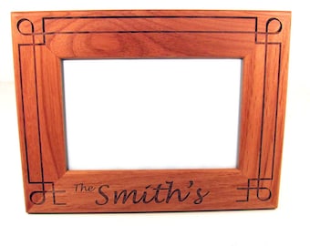 Custom Engraved Wood Picture Frame - Personalized Family Frame