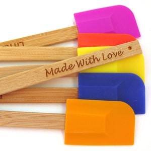 Personalized Engraved Spatula Wood and Silicone Scraper 1 Spatula image 5