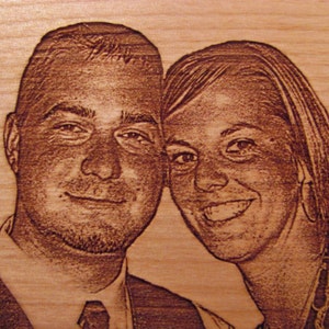 Photo Custom Laser Engraved Wood Plaque Sign Choose Your Size image 3