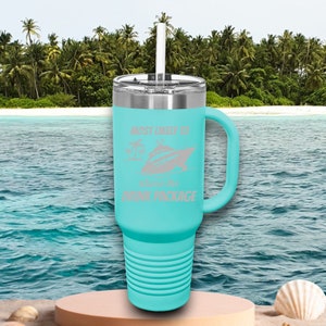 40 oz Insulated Cup - Cruise Tumbler - Drink Package - Choose Your Color - FREE Shipping