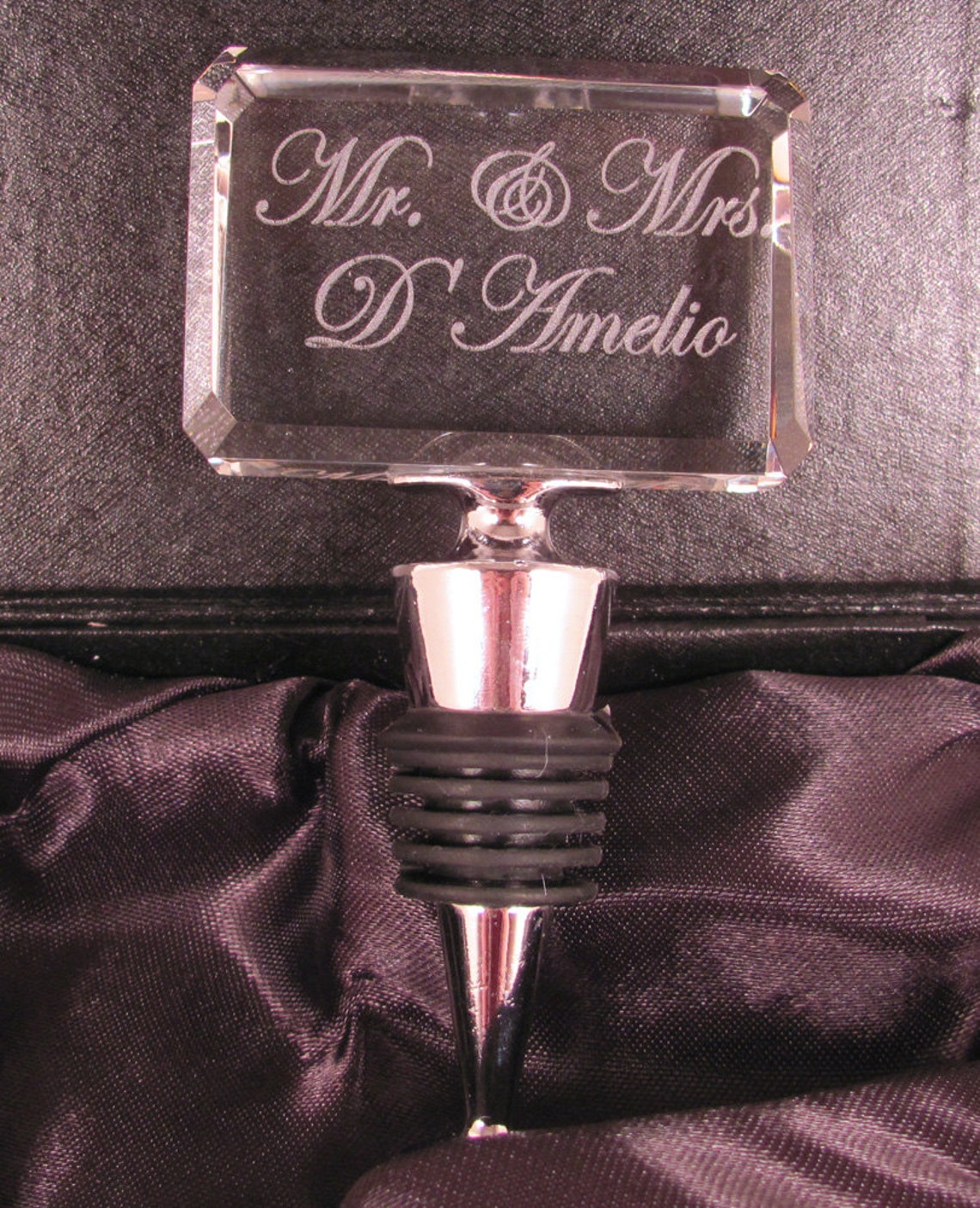 Custom Personalized Wine Bottle Stopper Engraved Crystal Etsy