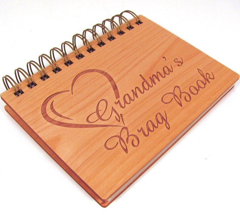 Grandma's Brag Book Real Wood Covers Engraved Brag Book Etsy