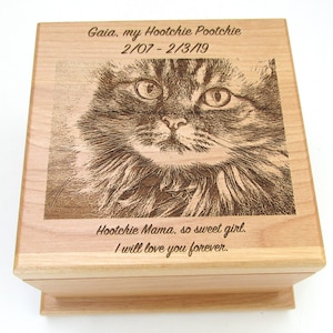 Custom Engraved Pet Urn - Pet Memorial Engraving - Pet Photo Memorial Urn - Small Pet Urn