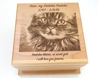 Custom Engraved Pet Urn - Pet Memorial Engraving - Pet Photo Memorial Urn - Small Pet Urn