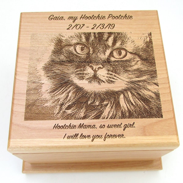 Custom Engraved Pet Urn - Pet Memorial Engraving - Pet Photo Memorial Urn - Small Pet Urn