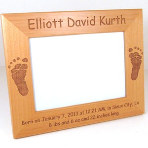 Personalized Baby Wooden Picture Frame Choose Your Size image 1