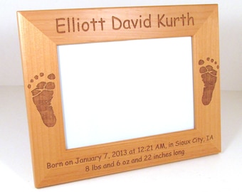 Personalized Baby Wooden Picture Frame - Choose Your Size