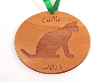 Personalized Pet Ornament - Wooden Christmas Ornament - Choose Your Design - cat, dog, horse, fish, rabbit or any others