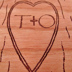 Wedding Guest Book Carved Tree Design on Real Wood image 2