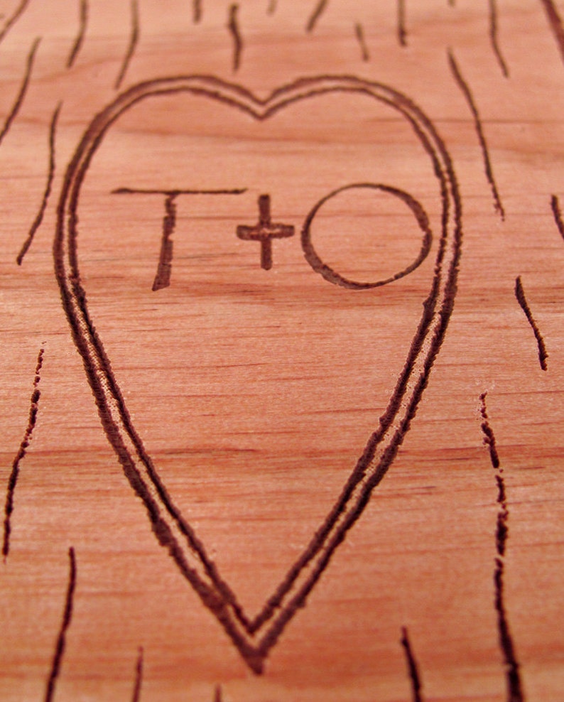 Wedding Guest Book Carved Tree Design on Real Wood image 2