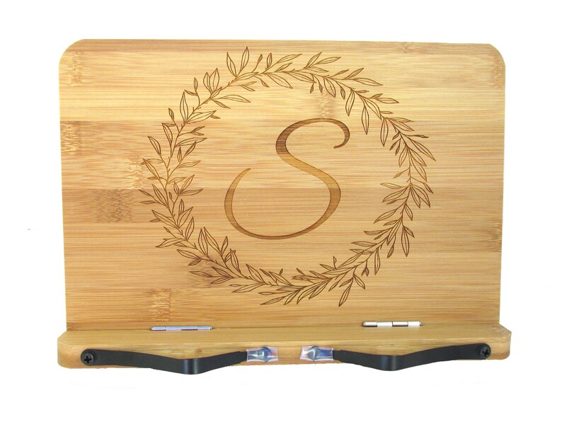 Personalized Book Stand Engraved Bamboo Recipe Stand Etsy