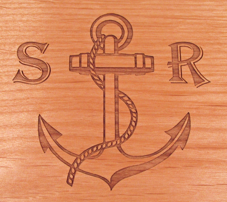 Wooden Anchor Guest Book Real Wood Covers image 4