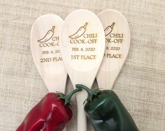 Chili Cookoff Spoon - Chili Cook-Off Wooden Spoon - Personalized Chili Winner Spoon - Cookoff Award - Chili Champion (1 spoon)