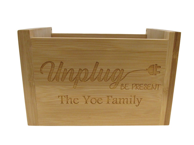 Unplug Family Cell Phone Box Personalized Cell Phone Box Be Present Family Time image 2