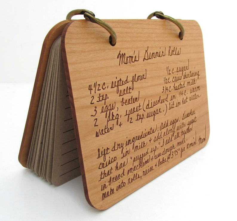 Handwritten Recipe Wooden Recipe Book Your Exact Handwriting Etsy