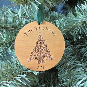 Personalized Wooden Ornament Family Tree Custom Ornament Choose Your Design image 1