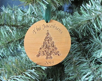 Personalized Wooden Ornament - Family Tree Custom Ornament - Choose Your Design