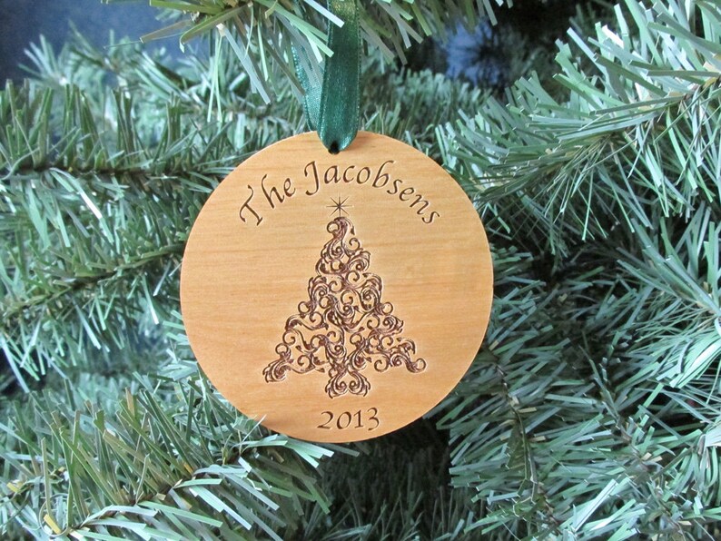 Personalized Wooden Ornament Family Tree Custom Ornament Choose Your Design image 1